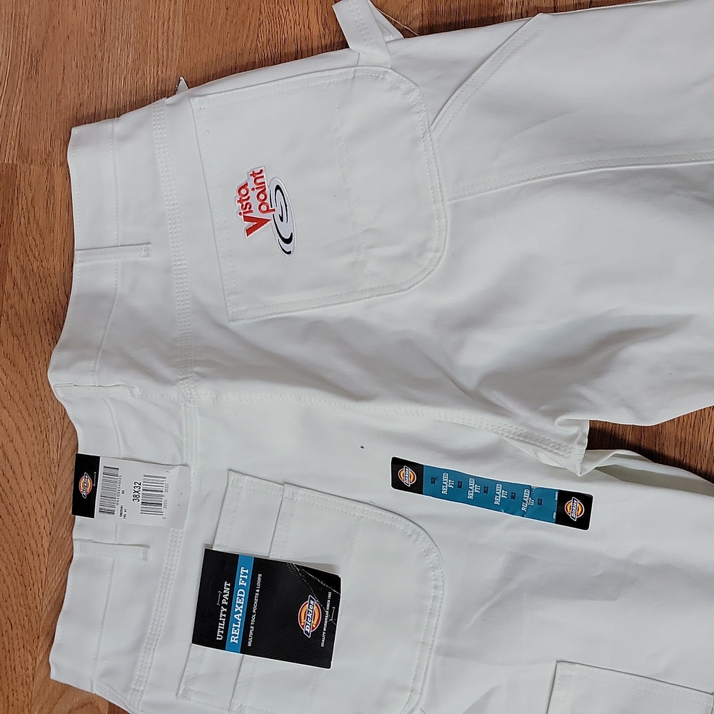 Dickies Men's White Utility Pants Jeans Relaxed fit 38x32 - Picture 2 of 7